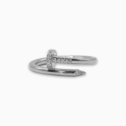 Felmeny Nail-Shaped Ring in White Gold with Diamonds