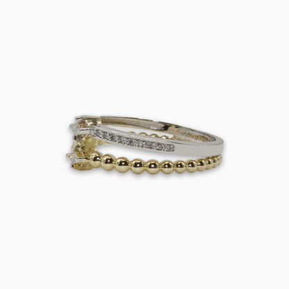 Felmeny Dual Harmony Ring in White & Gold with Diamonds