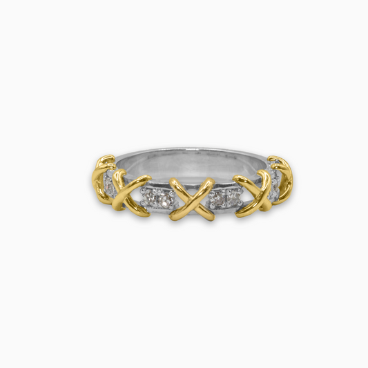 Felmeny X Ring in White Gold with Diamonds