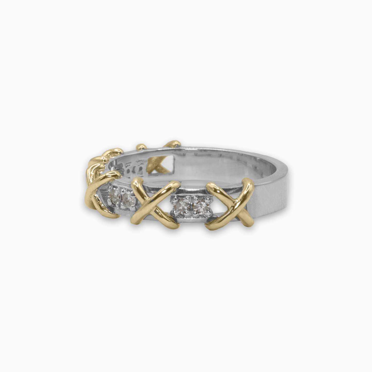 Felmeny X Ring in White Gold with Diamonds