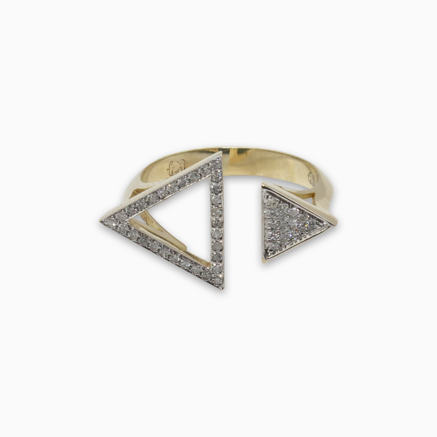 Felmeny Dual Pyramid Ring in Gold with Diamonds