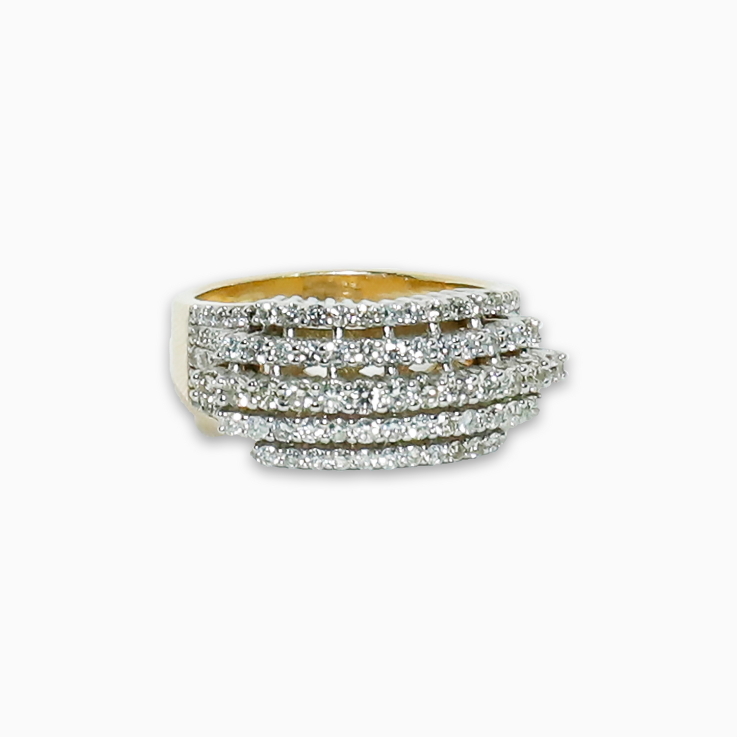 Felmeny Cascade Ring in Gold with Diamonds