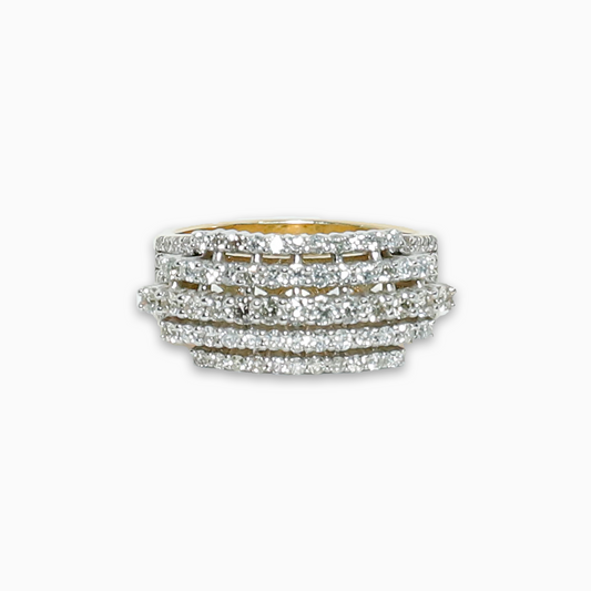 Felmeny Cascade Ring in Gold with Diamonds