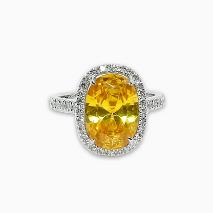 Felmeny Yellow Comet Ring in white Gold with Diamonds