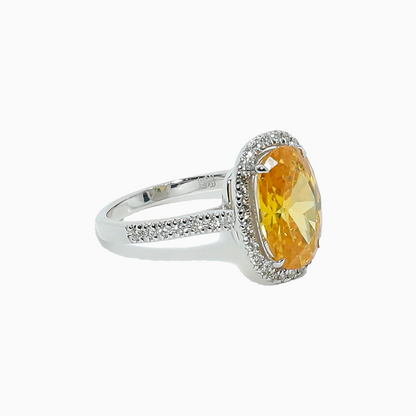 Felmeny Yellow Comet Ring in white Gold with Diamonds