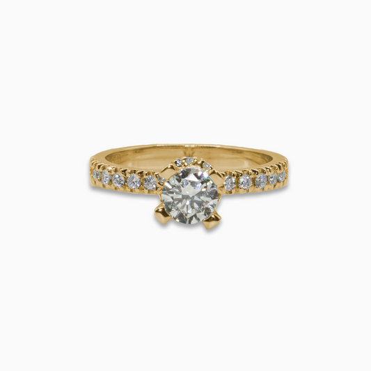 Felmeny Crown Ring in Gold with Diamonds