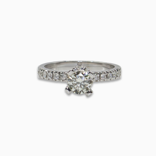 Felmeny Crown Ring in White Gold with Diamonds