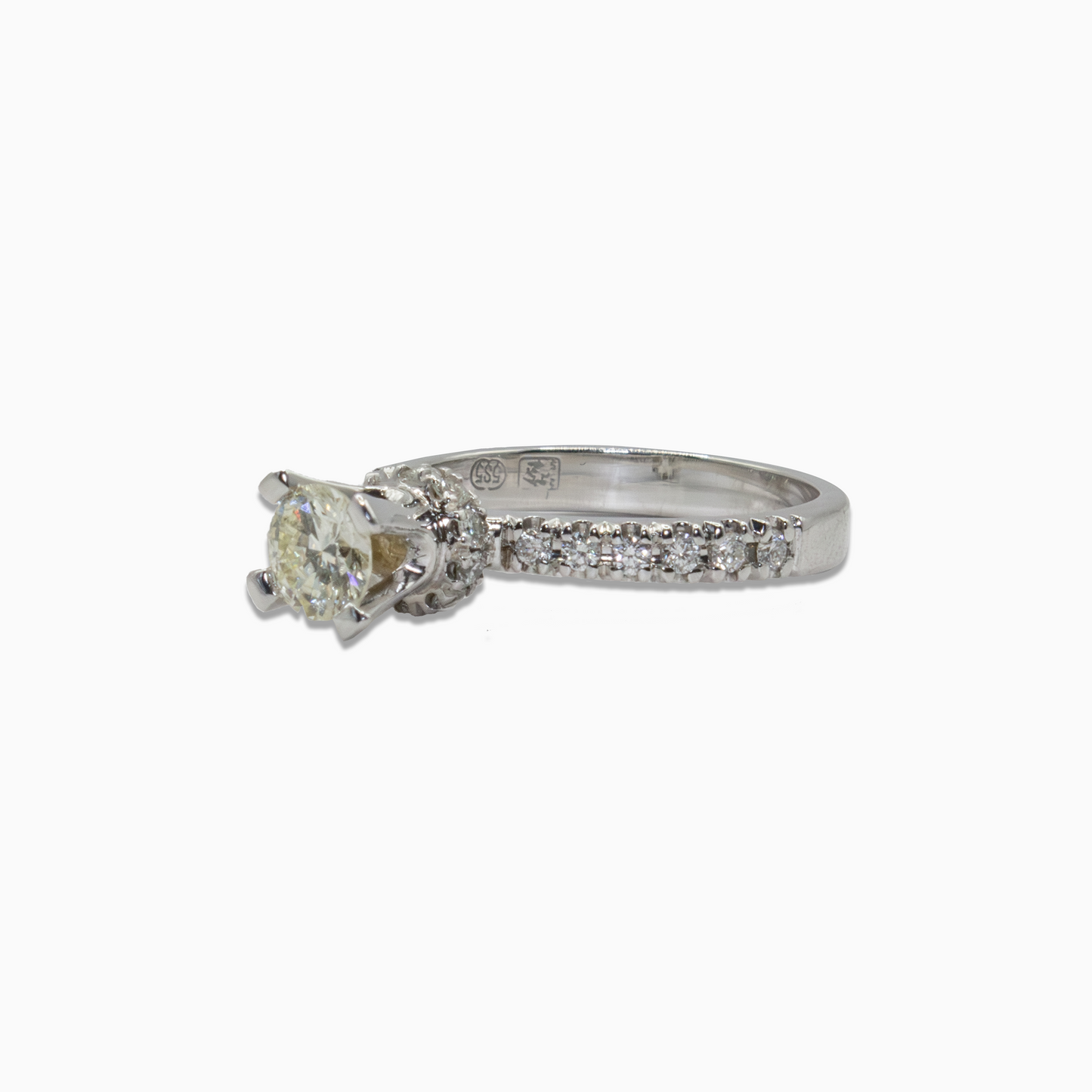 Felmeny Crown Ring in White Gold with Diamonds