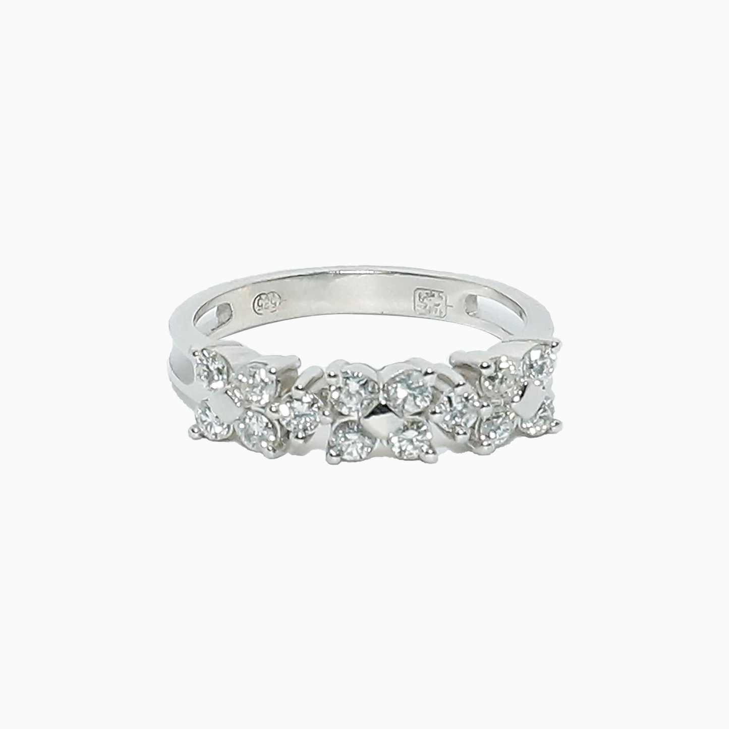 Felmeny Butterfly Blossom Ring in White Gold with Diamonds