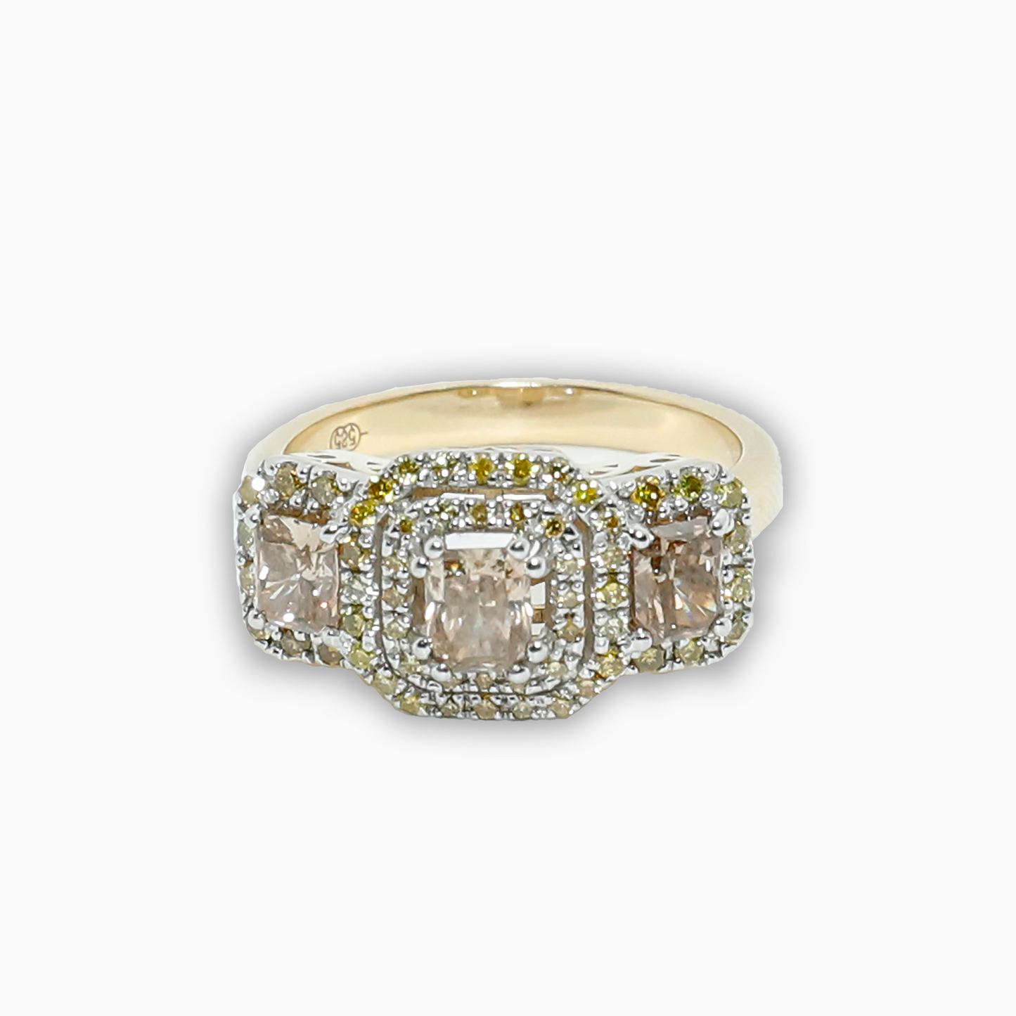 Felmeny Triplet Fancy Ring in Gold with Diamonds