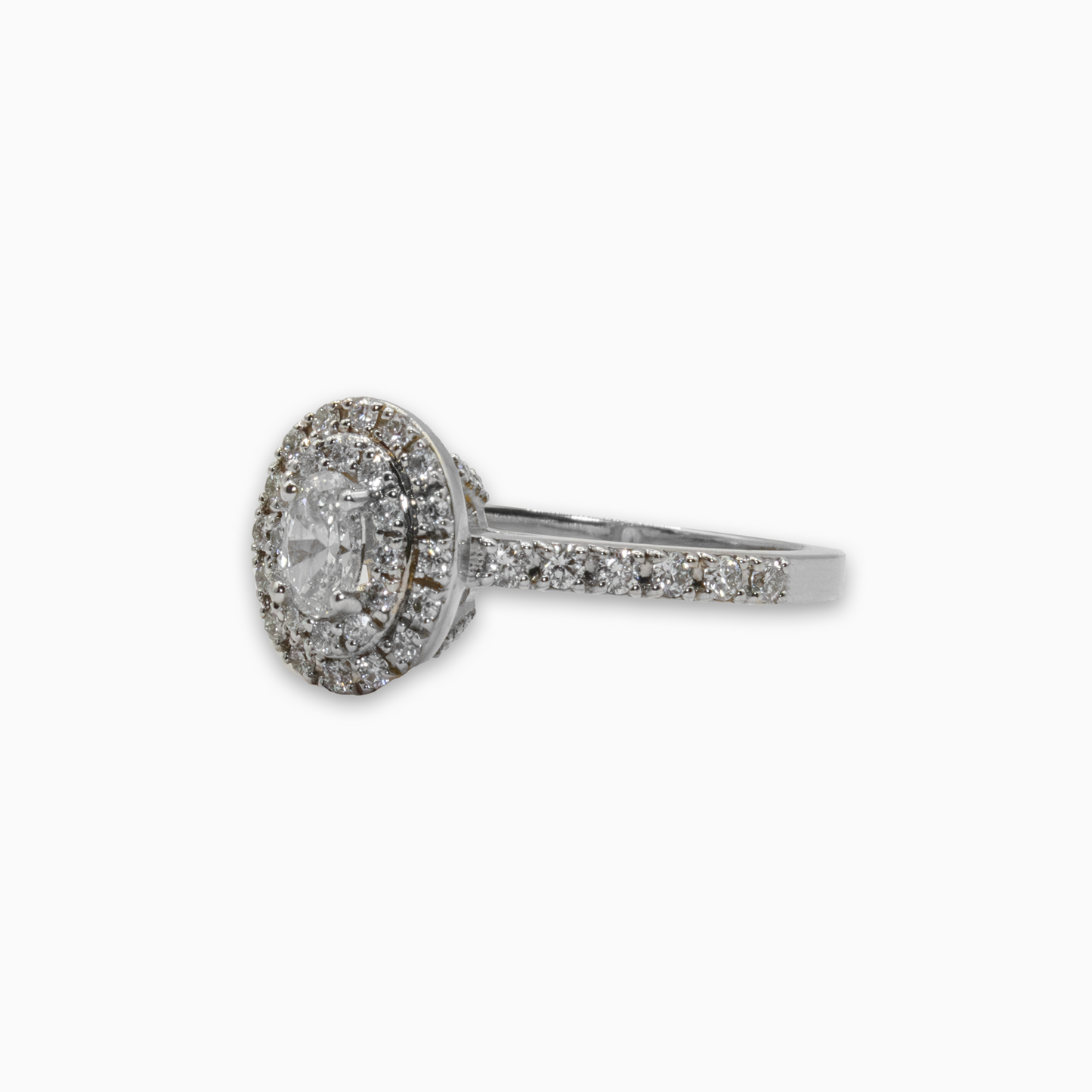 Felmeny Sphere Ring in White Gold with Diamonds