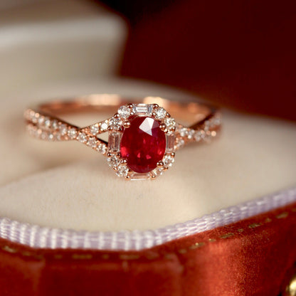 Felmeny Crimson Ring in Silver with Ruby