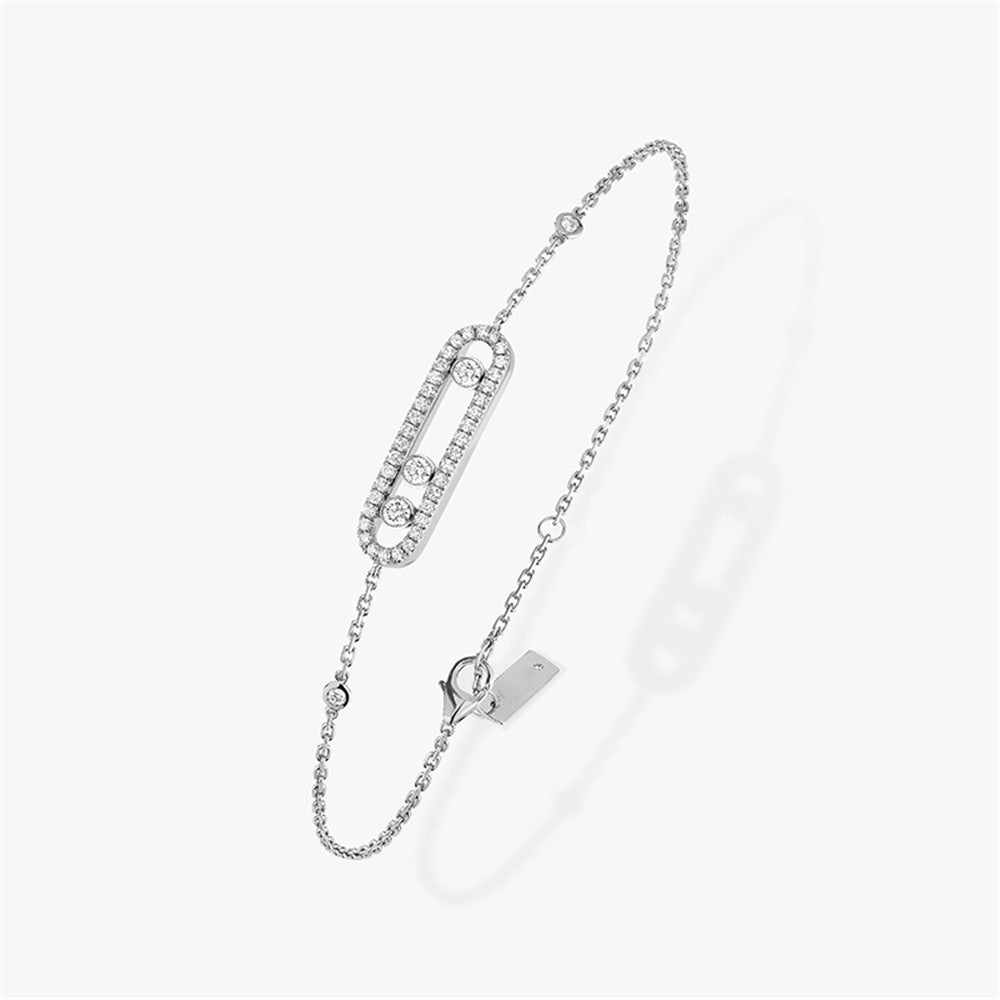 Felmeny V Move Bracelet in Silver with Zircon