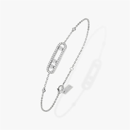 Felmeny V Move Bracelet in Silver with Zircon
