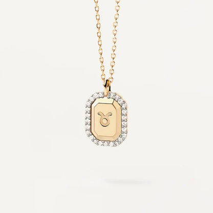 Felmeny Zodiac Signs Necklace in Silver with Zircon