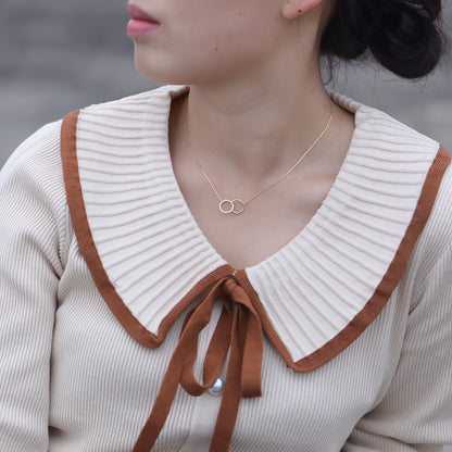 Felmeny Double-Coiled Necklace in Silver with Zircon