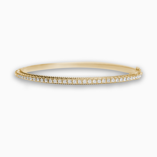 Felmeny Half Way Bangle in Gold with Diamonds