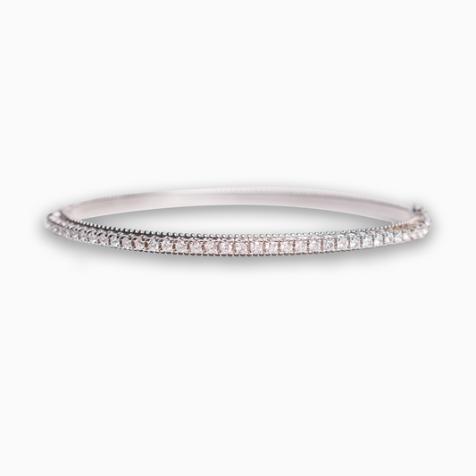 Felmeny Half Way Bangle in White Gold with Diamonds