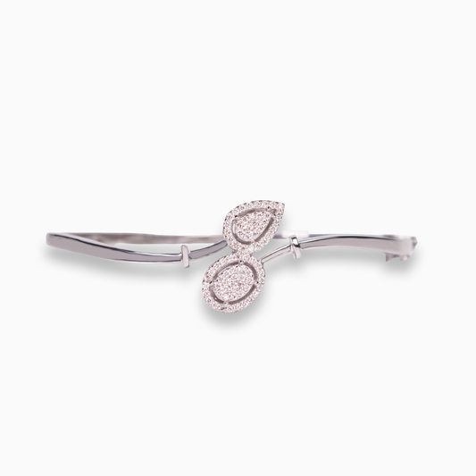 Felmeny Dewdrop Bangle in White Gold with Diamonds