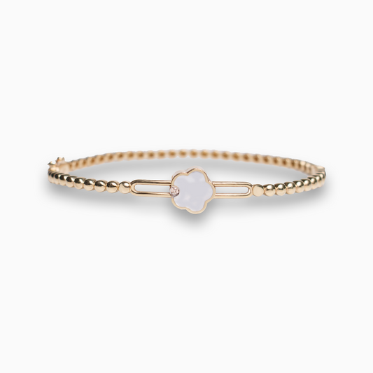 Felmeny Cloud Bangle in Gold with Diamonds