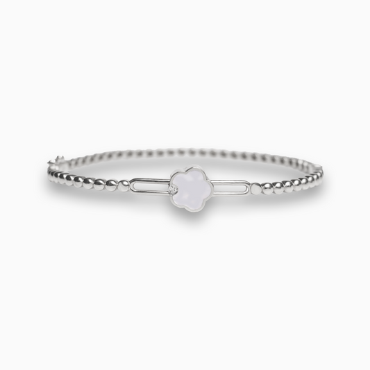 Felmeny Cloud Bangle in White Gold with Diamonds