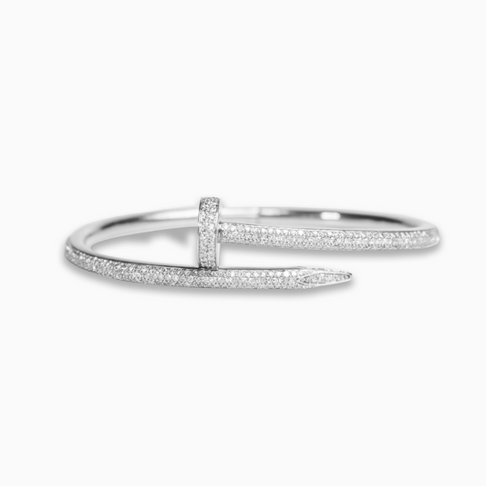 Felmeny Clou Éclat Bangle in White Gold with Diamonds