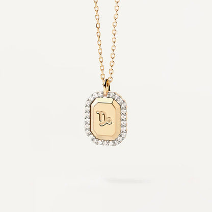 Felmeny Zodiac Signs Necklace in Silver with Zircon