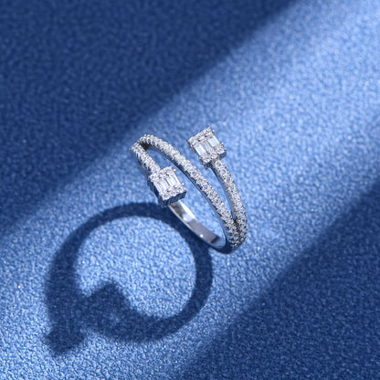 Felmeny Twina Ring in Silver with Moissanite