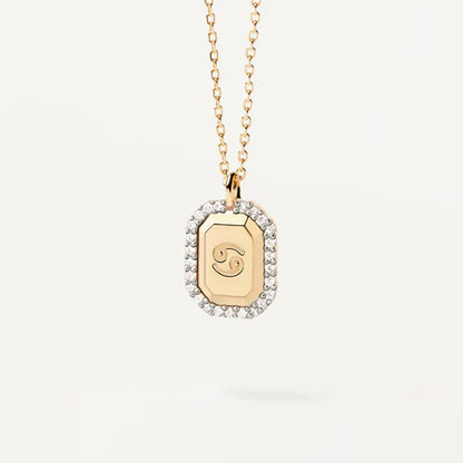 Felmeny Zodiac Signs Necklace in Silver with Zircon