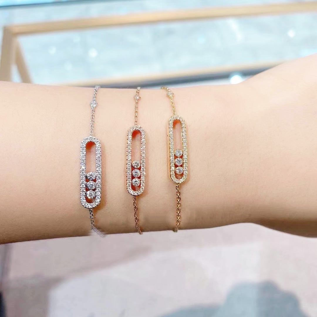 Felmeny V Move Bracelet in Silver with Zircon