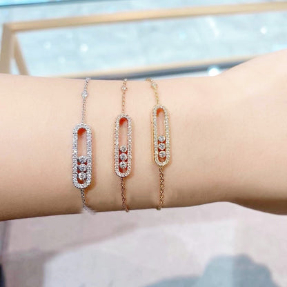 Felmeny V Move Bracelet in Silver with Zircon