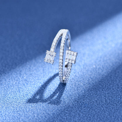 Felmeny Twina Ring in Silver with Moissanite