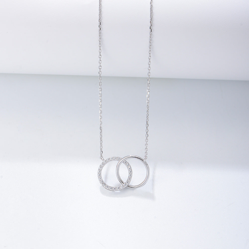 Felmeny Double-Coiled Necklace in Silver with Zircon