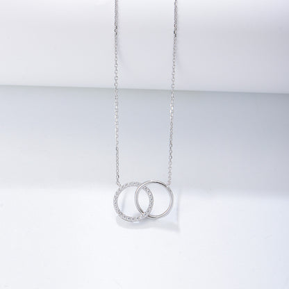 Felmeny Double-Coiled Necklace in Silver with Zircon