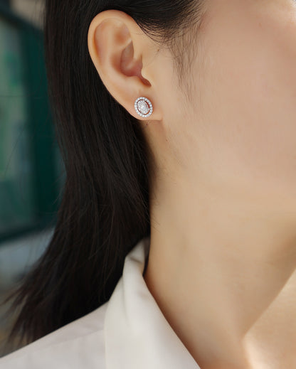 Felmeny Phantom Earrings in Silver with Moissanite