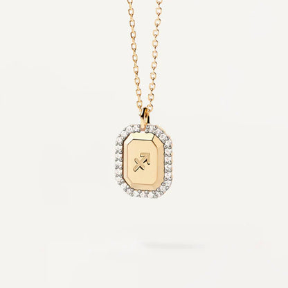 Felmeny Zodiac Signs Necklace in Silver with Zircon