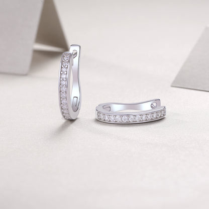 Felmeny Athena Earrings in Silver with Moissanite