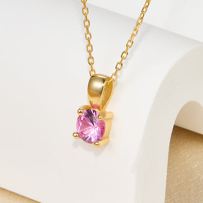 Felmeny Birthstone Necklace in Silver with Zircon