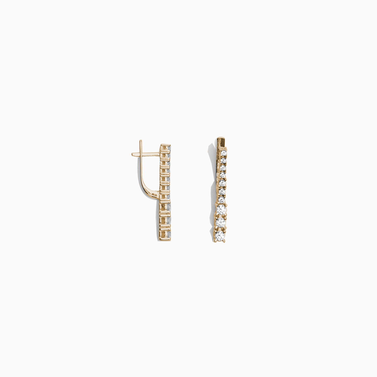 Felmeny Glitter Line Earrings in Gold with Diamonds