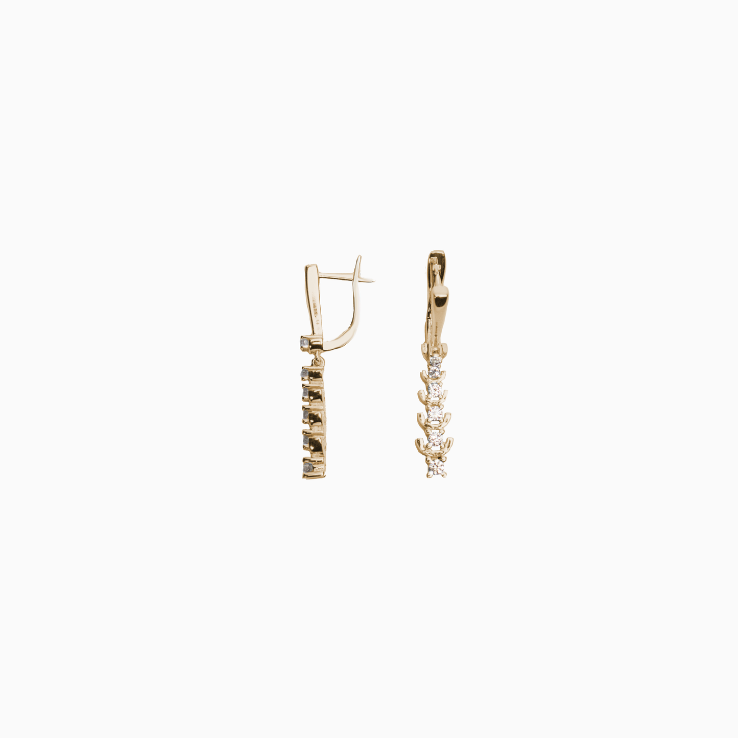 Felmeny Crystal Vines Earrings in Gold with Diamonds