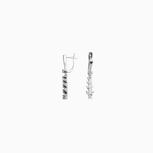 Felmeny Crystal Vines Earrings in White Gold with Diamonds