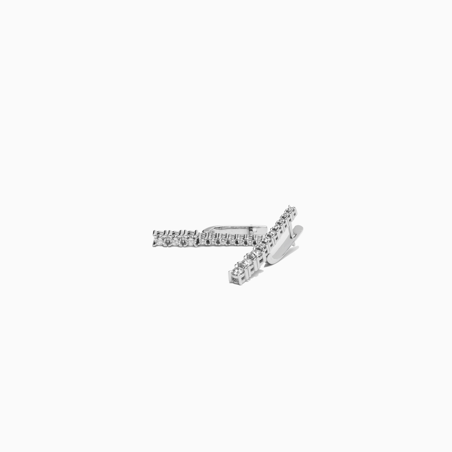 Felmeny Glitter Line Earrings in White Gold with Diamonds