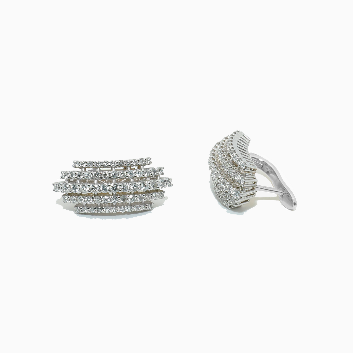 Felmeny Cascade Earrings in White Gold with Diamonds