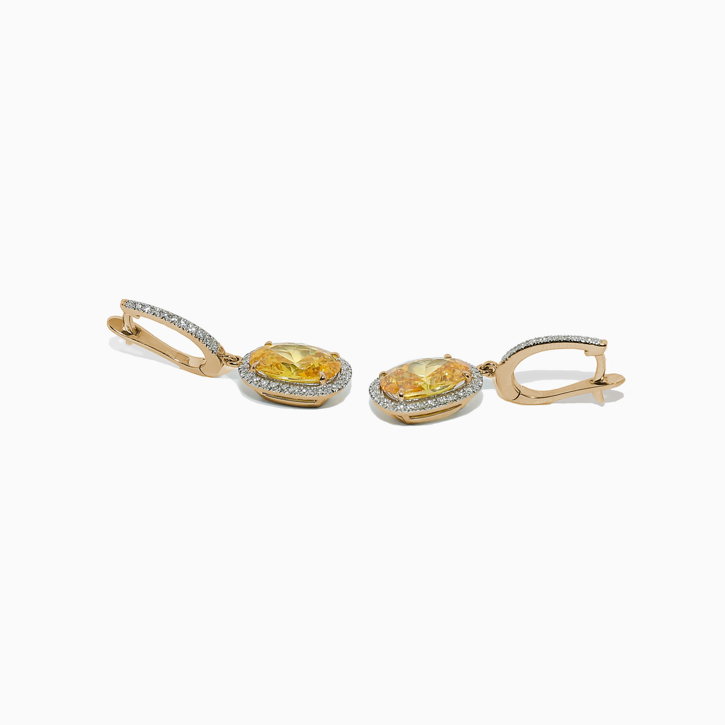 Felmeny Yellow Comet Earrings in Gold with Diamonds