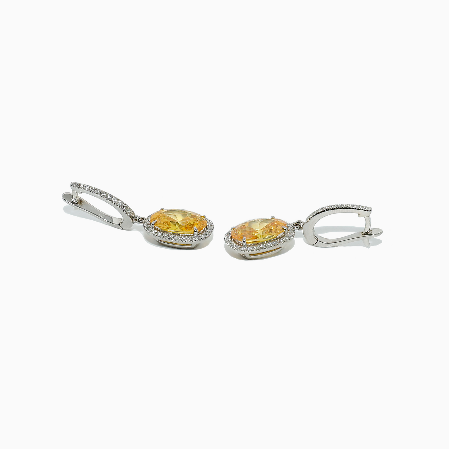 Felmeny Yellow Comet Earrings in white Gold with Diamonds