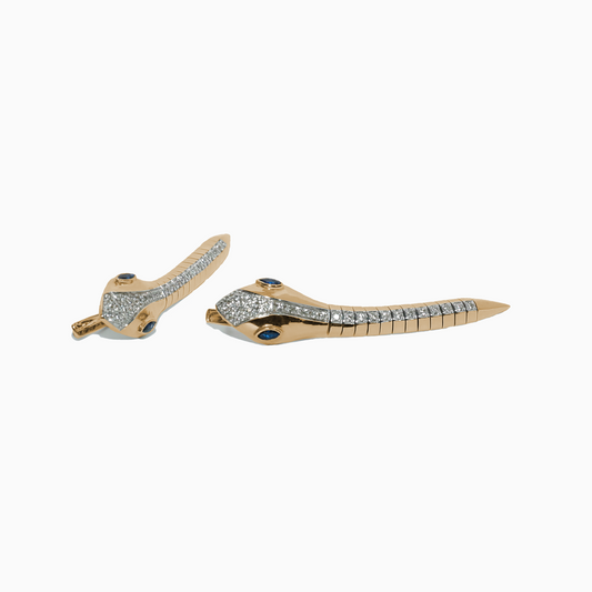 Felmeny Viper Earrings in Gold with Diamonds