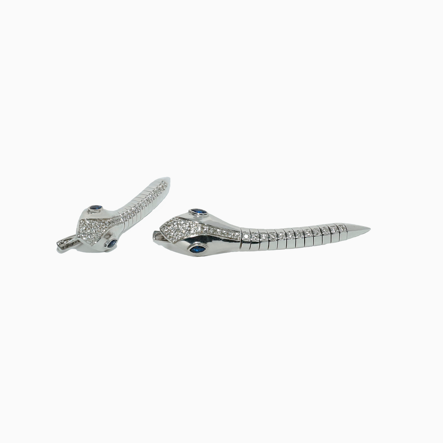 Felmeny Viper Earrings in White Gold with Diamonds