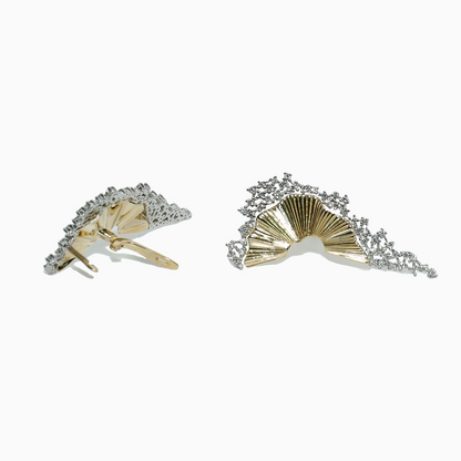 Felmeny Aqua Wave Earrings in Gold with Diamonds