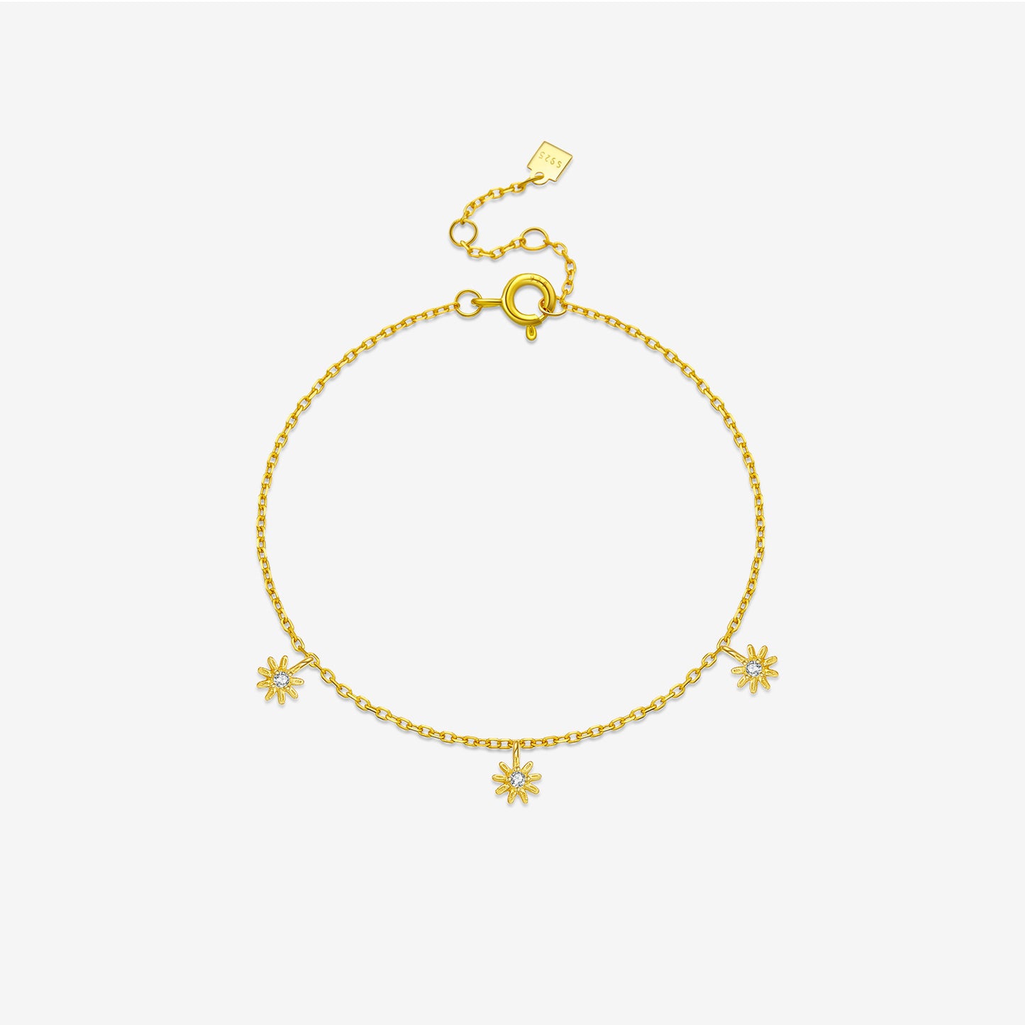 Felmeny Flower Bracelet in Silver with Zircon