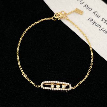 Felmeny V Move Bracelet in Silver with Zircon